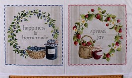 24.5&quot; X 44&quot; Panel Homemade Happiness White Cotton Fabric Panel (D575.96) - £8.03 GBP