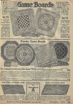 1917 Catalog Page BOARD CARD GAMES Chess Parcheesi Crokinole JOHN M SMYT... - $9.90