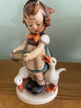 Hummel Figurine  #197 &quot;Be Patient&quot;  W. Goebel W. Germany Girl Feeding Geese - £20.85 GBP