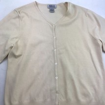 Style &amp; Co Womens Beige Cardigan Sweater Button Down Silk Blend XL - £15.68 GBP