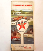 VTG 1957 Pennsylvania Texaco Oil Gas Station Logo City Street Travel Road Map - £6.22 GBP