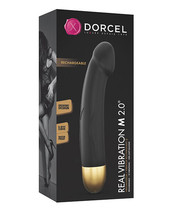 Dorcel Real Vibration M 8.6&quot; Rechargeable Vibrator 2.0 Black/Gold - $51.41