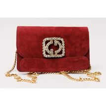 The California Burgundy Suede Leather Handbag image 2