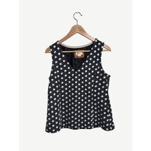 Anthropologie Maeve Black and White Polka Dot Jaquard Tank, Sz Large - $10.49
