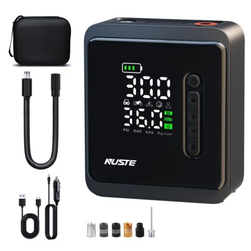 Tire Inflator Portable Air Compressor, Battery &amp; 12V DC Air Pump for Car... - $229.46