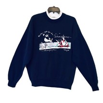 Gopher Sport Womens L Vintage 1990’s Navy Guardian Angels Christmas Sweatshirt - £19.94 GBP