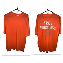 Zara Men Size Medium Free Paradise Short Sleeve Knit Shirt Cotton Orange... - $183.94 MXN
