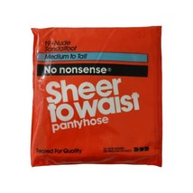 No Nonsense Pantyhose Sheer To Waist Medium-Tall Nude Sandalfoot Nylons NEW - £7.73 GBP