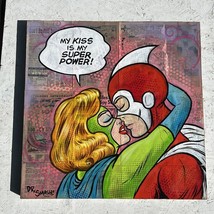 “My Kiss Is My Super Power&quot; by Dr. Smash Pop Surrealism Original Art Painting - £1,482.39 GBP