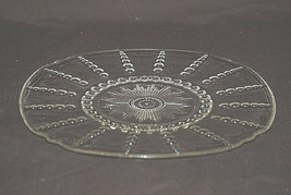 Old Vintage Columbia Clear by Federal Glass 11&quot; Chop Plate Depression Glass Dots - £19.46 GBP