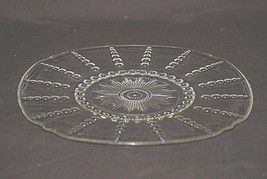 Old Vintage Columbia Clear by Federal Glass 11&quot; Chop Plate Depression Glass Dots - £19.46 GBP