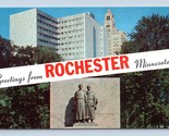 Dual View Banner Greetings From Rochester Minnesota MN UNP Chrome Postca... - $2.92