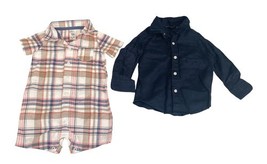 Baby Boy 12M Dress Shirt Lot Ralph Lauren Janie & Jack Carter’s Plaid Striped image 6