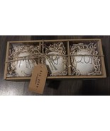 New Rae Dunn Ceramic Christmas Ornaments Set Of 3 Mr. Mrs. And 2018 Xmas... - $50.02