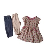 3-6, 6 month baby girl clothes lot Strawberry Dress Blue Jean Pink Leggi... - £8.99 GBP