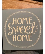 Home Sweet Home 5 3/4&quot; X 5 3/4&quot; Wooden Hollow Back Sign *Pre-Owned* zz1 - $9.99