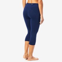 TYR Womens Solid Kalani Capri Cropped Leggings Zip Pocket Navy Blue S 4/6 - £15.37 GBP