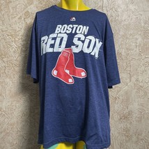 Boston Red Sox Shirt Men XL Heather Blue Short Sleeve Spellout Majestic Cool - £9.62 GBP