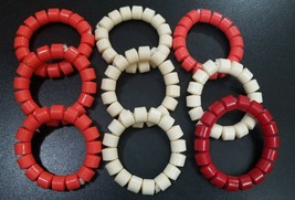 Creme Red &amp; Orange Traditional Igbo Edo Traditional wedding Coral Beads ... - $12.99+