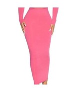 MSRP $54 Naked Wardrobe Solid Hourglass Midi Skirt Bright Pink Size Small - $21.37