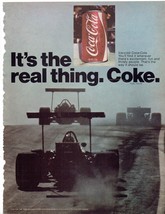 1971 Coca Cola Soda Print Ad Vintage Indy Car Formula 1 racing 8.5&quot; x 11&quot; - $19.21