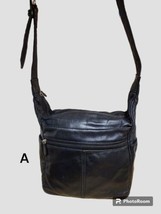 Vintage SAS Black Leather Shoulder Bag Purse Outside Zippered Pockets Ni... - $26.11