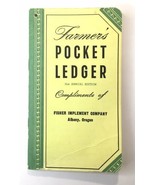 Farmer&#39;s Pocket Ledger 1957-58 Fisher Implement Company Albany Oregon - $60.00