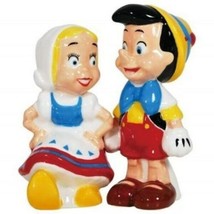 Walt Disney&#39;s Pinocchio and Doll Ceramic Salt and Pepper Shakers Set NEW... - $38.69
