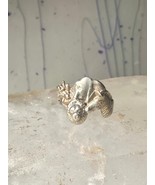 Vintage Safari ring Elephant Zebra Giraffe Lion band size 6.5 sterling s... - €57,74 EUR