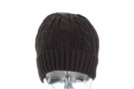 NOS Vtg Streetwear Blank Chunky Cable Knit Winter Beanie Hat Cap Black W... - $29.65