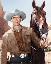 Clint Walker smiling pose with his horse Brandy as Cheyenne 1955 TV 8x10 photo - £8.49 GBP