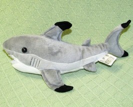 12&quot; Fiesta Shark Plush Stuffed Animal Fish Gray Black Tipped Soft Cuddly Toy - £9.34 GBP