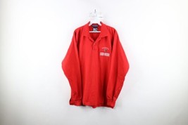 Vintage 90s Mens Large Faded Heavyweight Ohio State University Long Sleeve Polo - £39.86 GBP