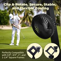GOLFCOZER Golf Cart Clip Fan USB Portable 3 Speed 360 Adjustable New Ope... - $21.75