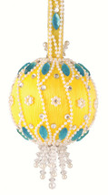 The Cracker Box Christmas Ornament Kit Moonlit Pearls  (Yellow with Aqua... - £46.86 GBP