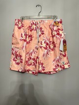 The Endless Summer Men&#39;s Pink Floral Swim Trunks Quick Dry Drawstring L NWT - £16.99 GBP