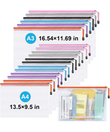 Mesh Zipper Pouch,Waterproof Zipper Bags,18Pcs Document Folders,For Puzz... - $17.37