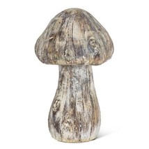 Mushroom Toadstool Large 8&quot; High Wood Look Cement Realistic Detail 4.25&quot; Wide - £26.10 GBP