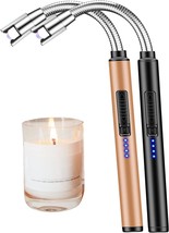 Candle Lighters 2 Pack Usb Rechargeable Safety Arc Windproof Long Lighters For - £26.83 GBP