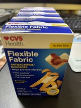 Flexible Fabric Antibacterial Bandages Assorted Sizes 100 Ct (Lot of 5) - $9.95