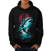 Wellcoda Great White Shark Ocean Hunt Mens Hoodie - $37.38+