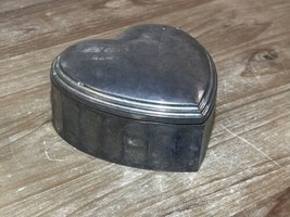 4” Silver Plated Heart Shaped Jewelry Trinket Box Base Unlined - £14.90 GBP