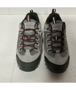 New - Lands’ End Men’s Suede Hiking Shoes Sneakers - Size 9 D- Gray Red - $532.29 MXN