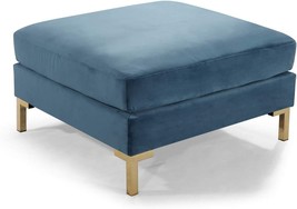 Iconic Home Girardi Modular Chaise Ottoman Coffee Table Cushion Velvet, Teal - £235.10 GBP
