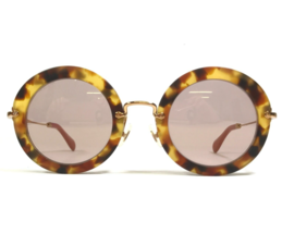 Miu Miu Sunglasses SMU 13N UA5-4M2 Gold Tortoise Round Frames with Pink Lenses - £132.81 GBP