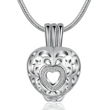 copper Heart Cage locket Pendant Wish Pearl Necklace DIY Jewelry with 24inch Sna - £11.60 GBP