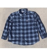 Carhartt Original Fit Button Front Work Blue Flannel Plaid Shirt Men 2XL... - €13,97 EUR