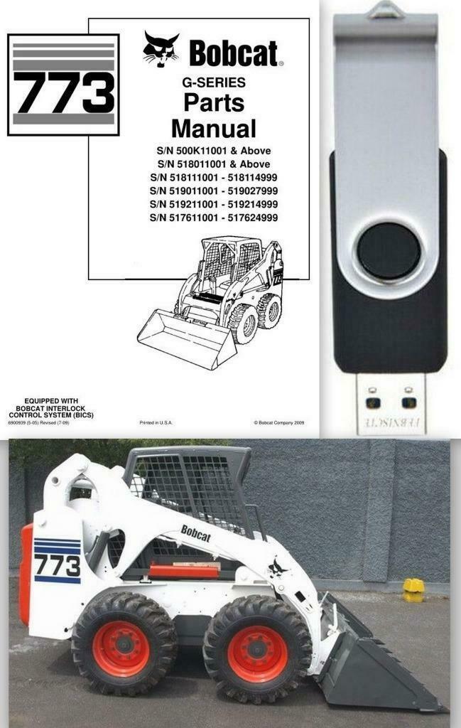 Bobcat 773 G-Series Skid Steer Loader Parts Manual  USB Flash Drive P/N ... - $18.00