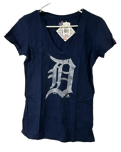 Majestic Women s Detroit Tigers Keep Advancing Deep V-Neck T-Shirt, Navy, Medium - £12.55 GBP
