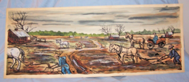 Vintage Unframed  Jan. 10, 1976 Saul Haymond Sr. Folk Art Painting-Plowing Field - £189.51 GBP